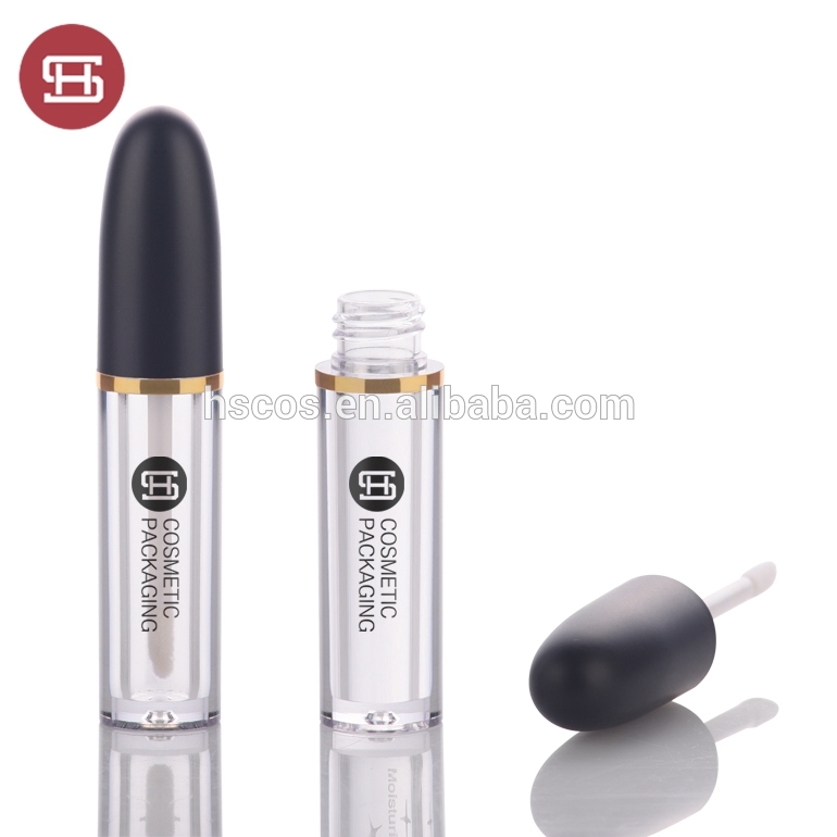 Custom hot sale  private label round clear mini lipgloss container tube  with brush