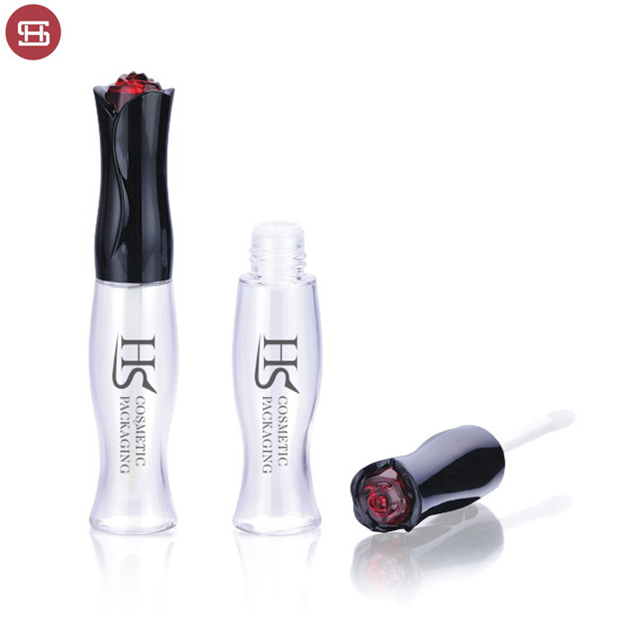 Rose shape cosmetic beauty plastic unique custom empty  lipgloss container tube