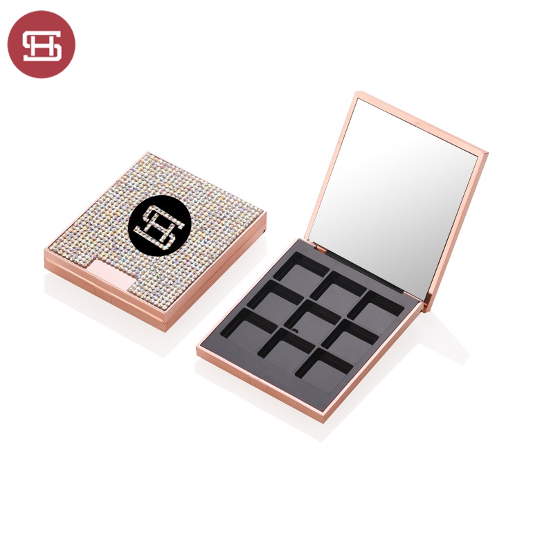 Nowe produkty gorąca sprzedaż makijaż kosmetyczne 9 czarny diament jasne pusty zwyczaj magnes eyeshadow paleta opakowanie