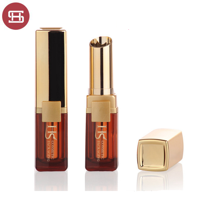 Online Exporter Luxury Empty Bamboo Lipstick Tube -
 Latest new hot sale wholesale fashion square  gold clear cosmetic plastic empty lipstick tube container packaging – Huasheng