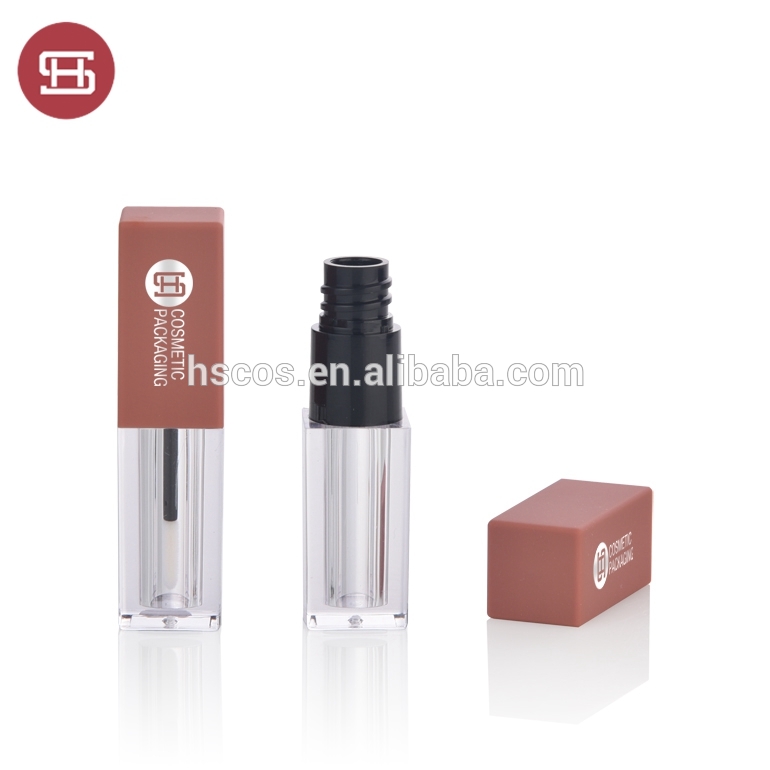 9381B# OEM empty small square lip gloss container with brush