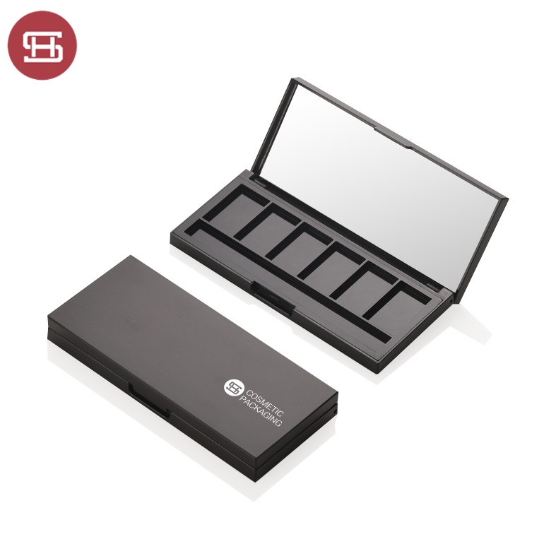 PriceList for Single Eyeshadow 36mm -
 New products hot sale makeup cosmetic  black 6 color empty custom private label eyeshadow case packaging palette – Huasheng