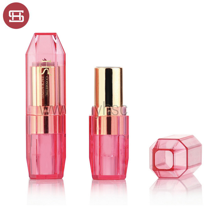 Hot sale cheap custom OEM unique pink gold plastic makeup empty lipstick tube container packaging