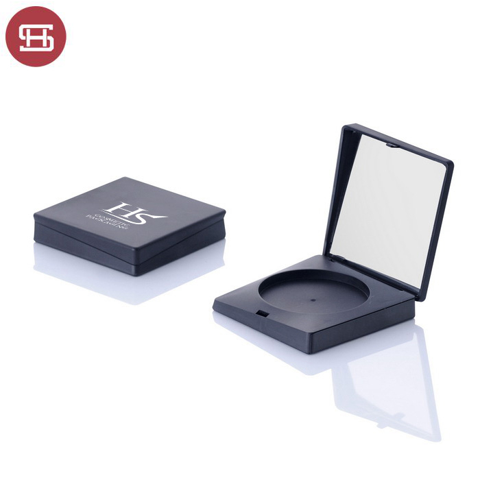 Wholesale OEM hot sale makeup cosmetic pressed empty plastic square powder compact cases container packaging