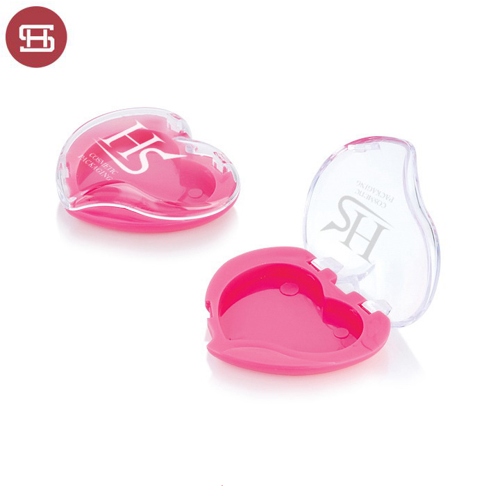 Wholesale cute lovely mini makeup cosmetic custom empty heart shape  blush compact powder case container packaging