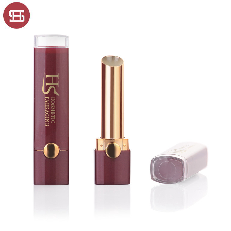 Reasonable price Lipstick Bottle -
 Wholesale hot sale slim custom cheap makeup metal black gold empty lipstick tube container – Huasheng