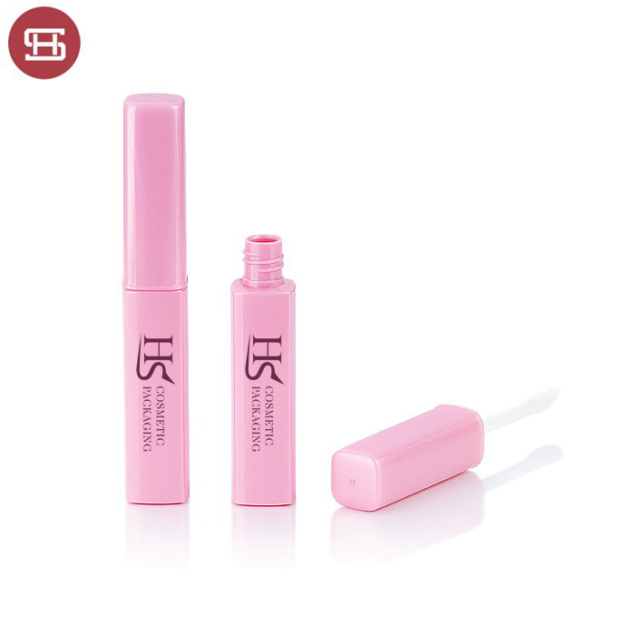 Wholesale new products gold whole-pink cuboid plastic empty  lip gloss container tube