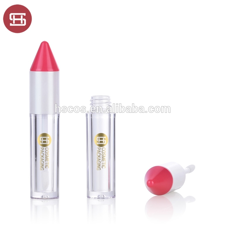 Cute pen shaped empty lip gloss tube with brush