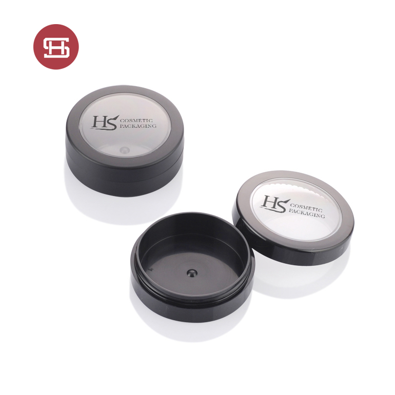 Wholesale cosmetic makeup custom plastic black empty cosmetic jar case packaging container