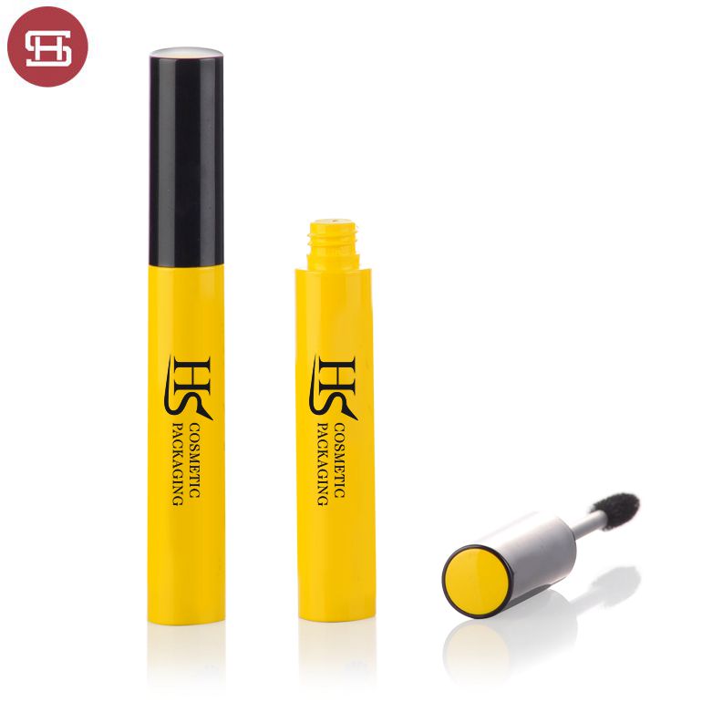 Chinese wholesale Custom Empty Mascara Tube -
 Empty yellow round plastic mascara bottle with brush – Huasheng