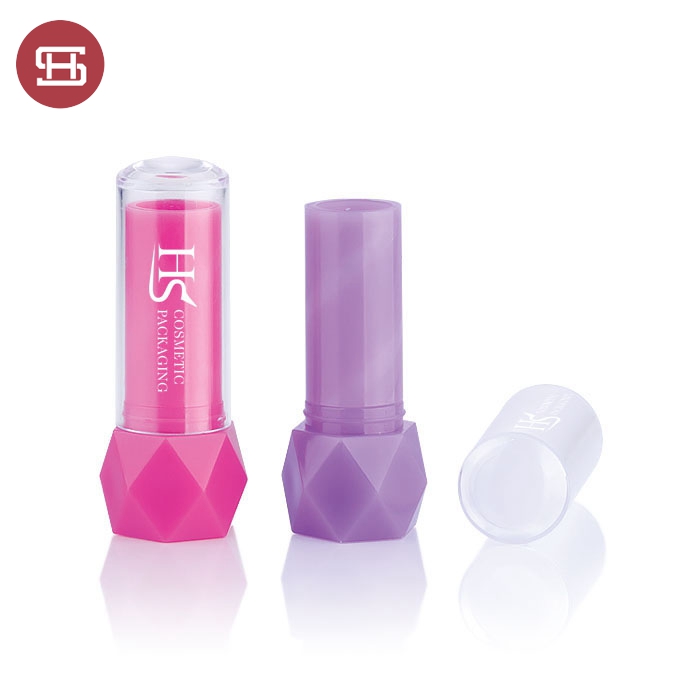 OEM empty diamond shaped plastic chapstick tubes