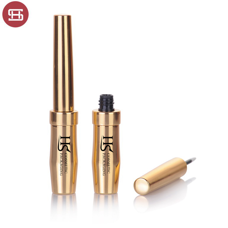 Hot sale new products OEM makeup cosmetic luxury gold custom black slim empty  lidquid pen eyeliner tube container packaging