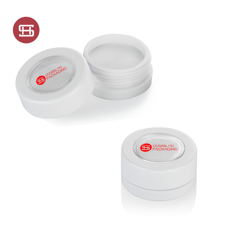 Empty pearl white round mini plastic acrylic cosmetic jar