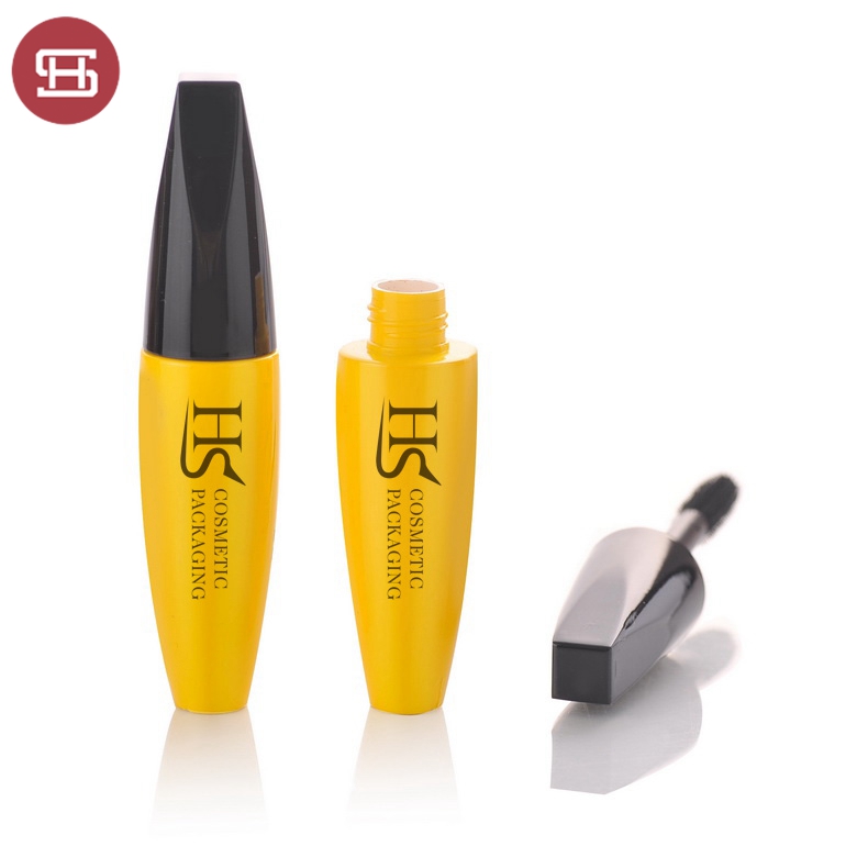 Special Design for Aluminum Mascara Container -
 Custom yellow plastic cosmetic mascara tube bottle with brush – Huasheng