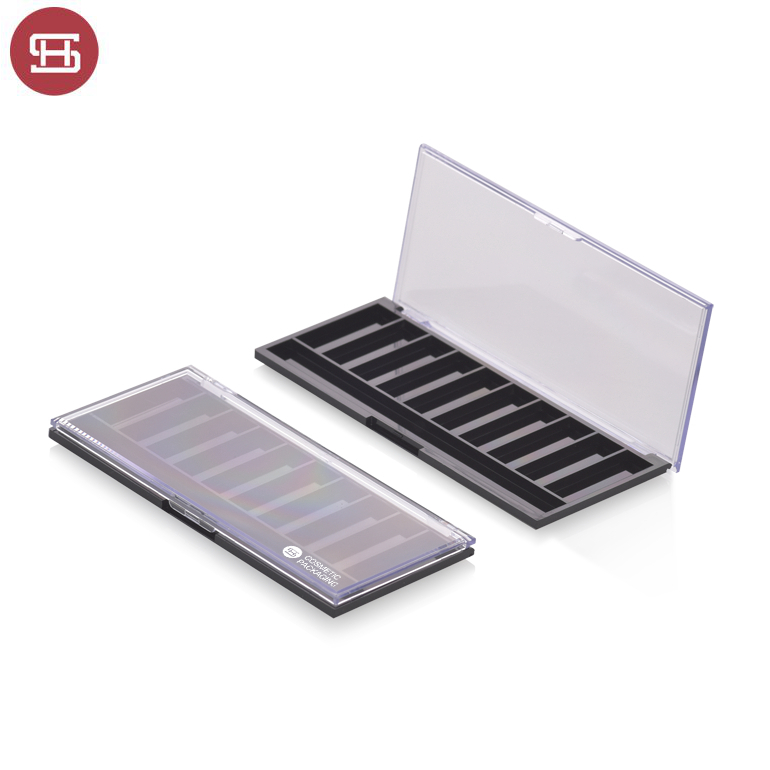 New products hot sale makeup cosmetic 10 color black clear empty custom private label eyeshadow case packaging palette