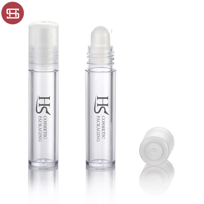 Hot sale cheap OEM custom makeup lip care cylinder plastic pp clear empty lip balm roll on bottle container packaging