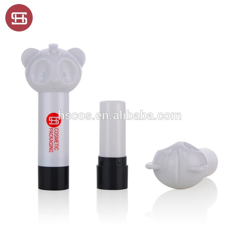 Fancy conception vide tube d'emballage en matière plastique de rouge à lèvres cosmétique