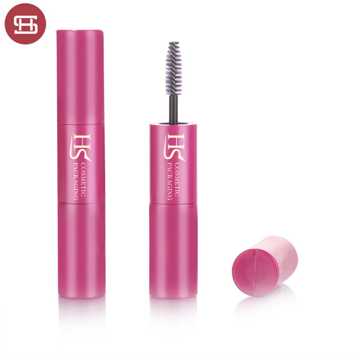 Hot sale OEM lash makeup cosmetic double dual cylinder plastic custom empty private label mascara tube container packaging