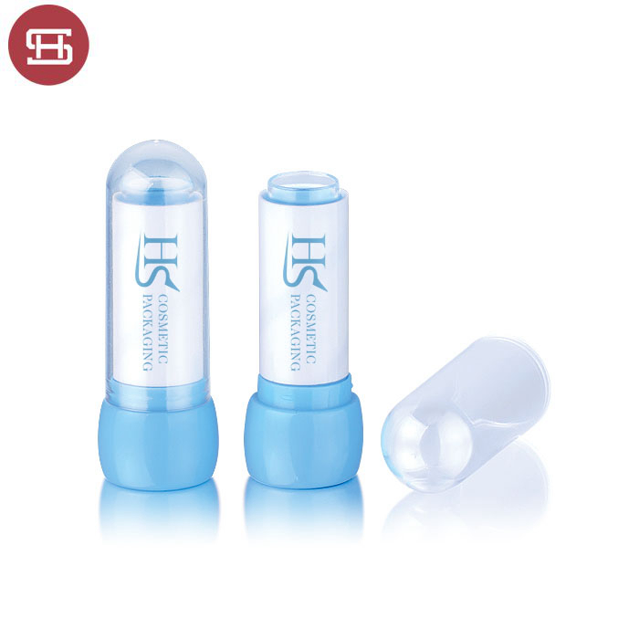 OEM hot sale cheap wholesale makeup  lip care clear slim cute blue custom empty lip balm tube containers packaging