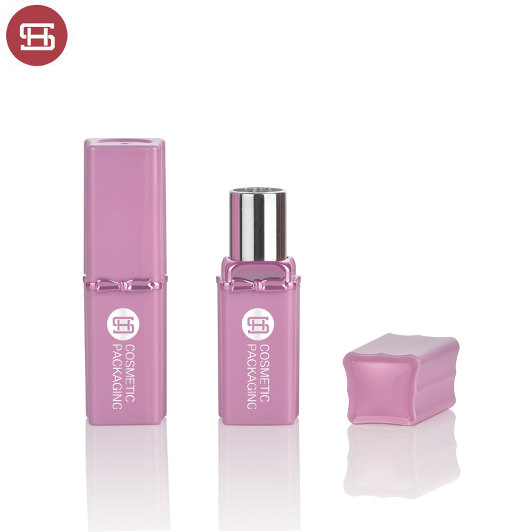 Wholesale new style popular makeup empty pink cute princess square bowknot empty lipstick tube container
