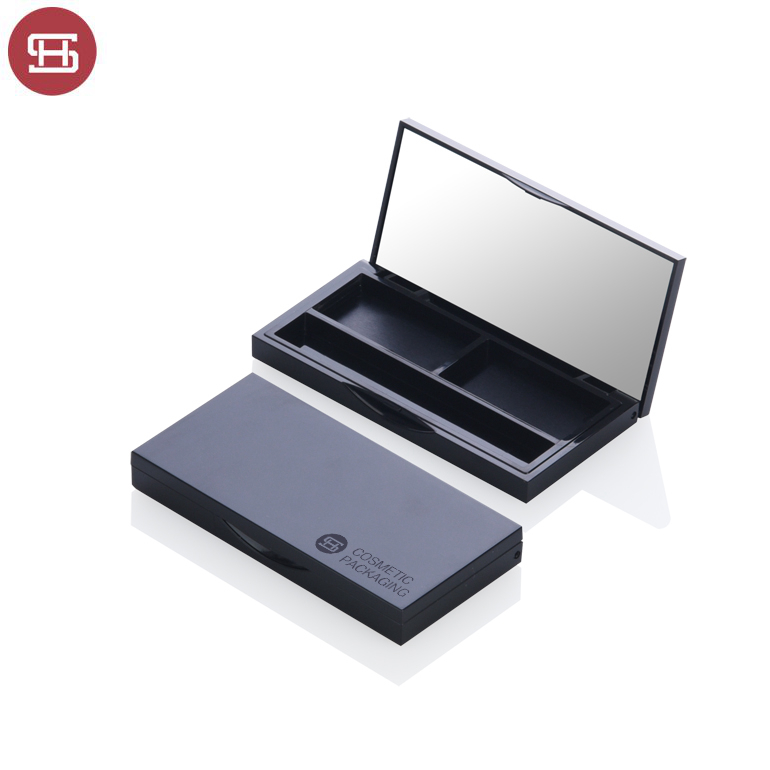 New products hot sale makeup cosmetic black clear empty custom private label eyeshadow case packaging palette